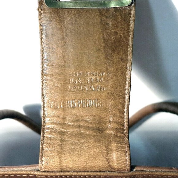 Vintage Hand Tooled Brown Leather / Calf Skin Purse Handbag, Mexico - Picture 8 of 9